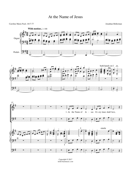 Free Sheet Music At The Name Of Jesus