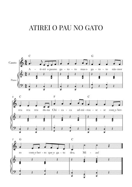 Atirei O Pau No Gato Brazilian Children Song Sheet Music