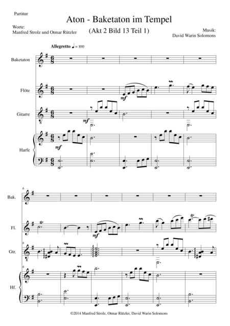 Aton Part 18 Baketaton In The Temple Sheet Music