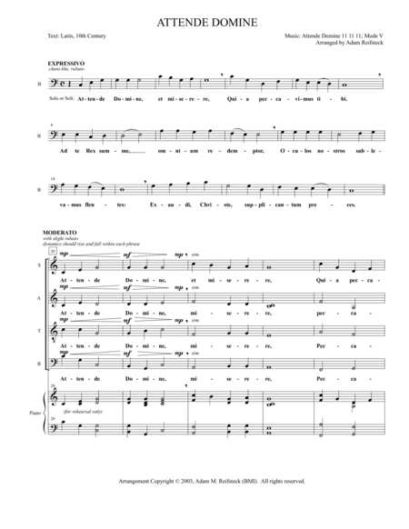 Free Sheet Music Attende Domine