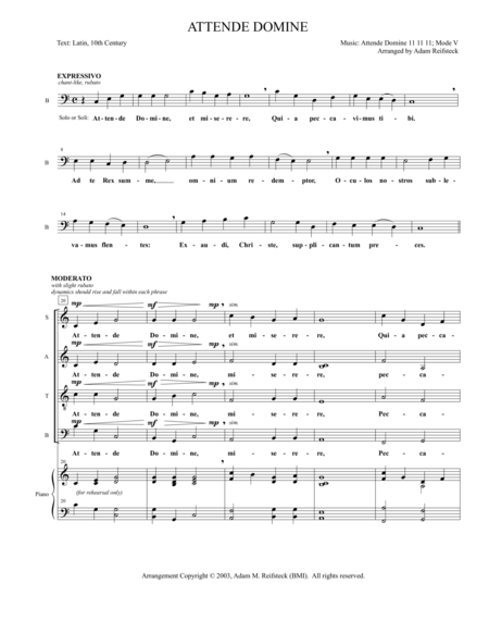 Attende Domine Sheet Music