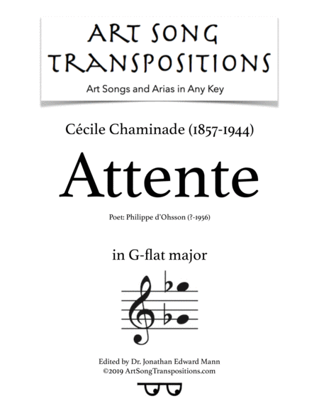 Free Sheet Music Attente Transposed To G Flat Major