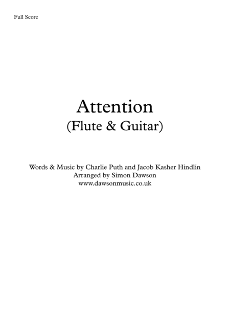 Free Sheet Music Attention Flute Guitar