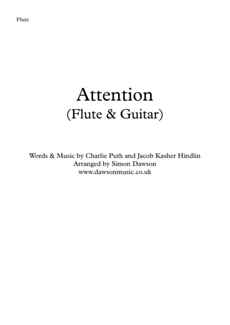 Attention Flute Sheet Music