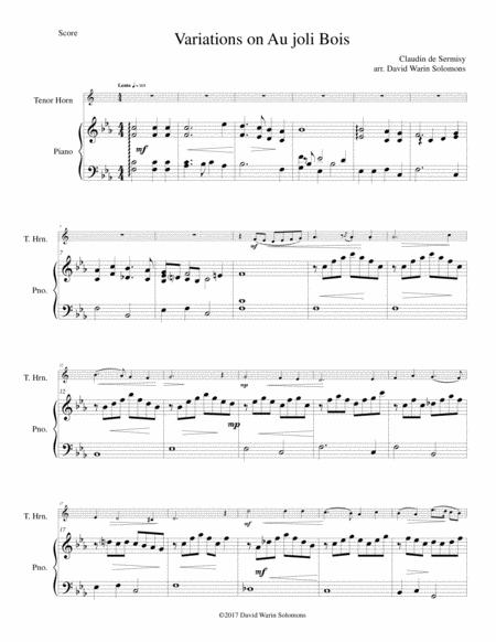 Au Joli Bois After Claudin De Sermisy For Tenor Horn Horn In E Flat And Piano Sheet Music