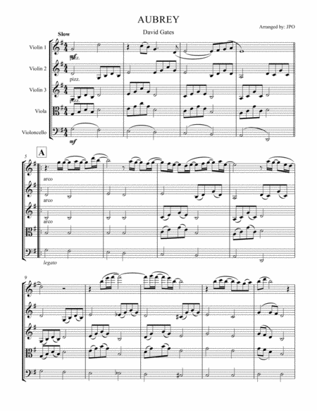 Aubrey String Quartet Sheet Music