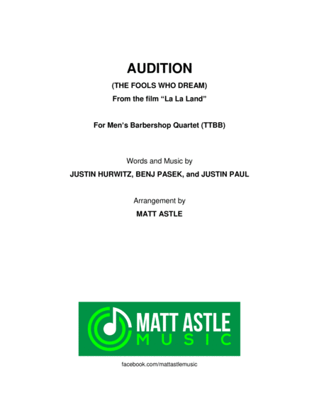 Free Sheet Music Audition The Fools Who Dream