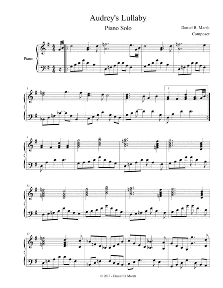 Audreys Lullaby Sheet Music