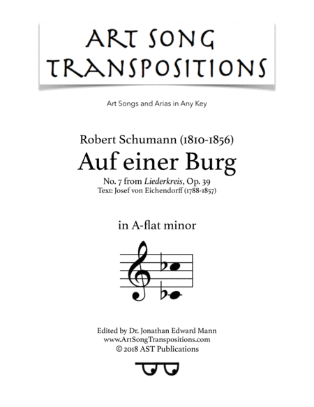 Auf Einer Burg Op 39 No 7 A Flat Minor Sheet Music