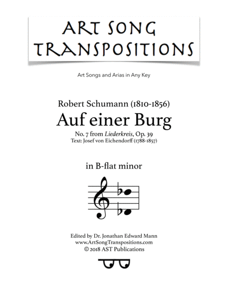 Auf Einer Burg Op 39 No 7 B Flat Minor Sheet Music