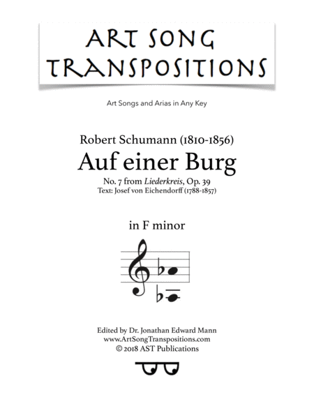 Auf Einer Burg Op 39 No 7 F Minor Sheet Music