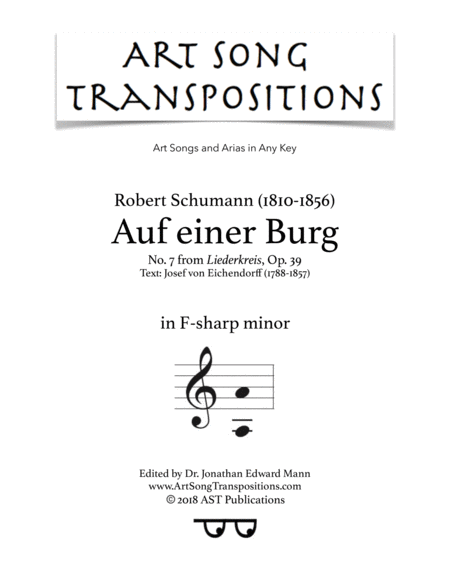 Free Sheet Music Auf Einer Burg Op 39 No 7 F Sharp Minor