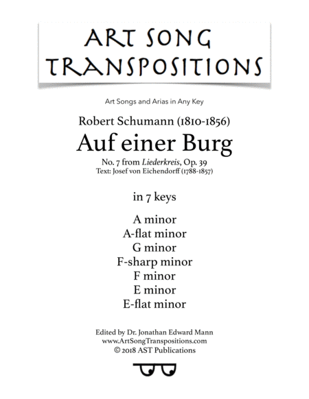 Free Sheet Music Auf Einer Burg Op 39 No 7 In 7 Keys A A Flat G F Sharp F E E Flat Minor