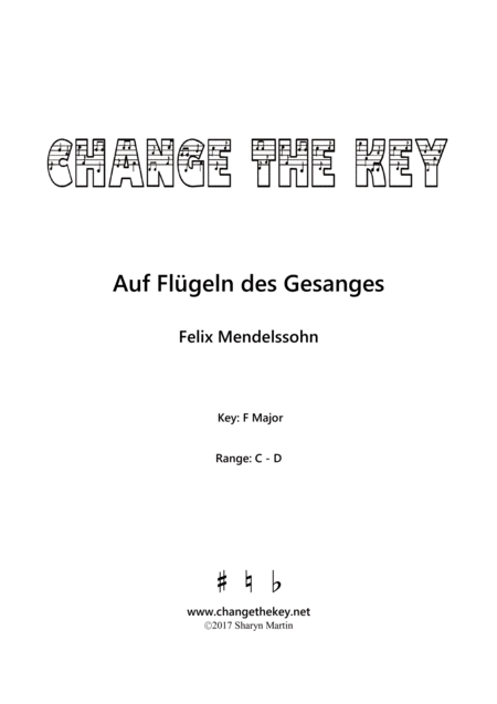 Auf Flugeln Des Gesanges F Major Sheet Music