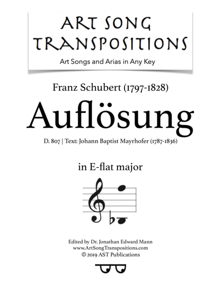 Auflsung D 807 E Flat Major Sheet Music