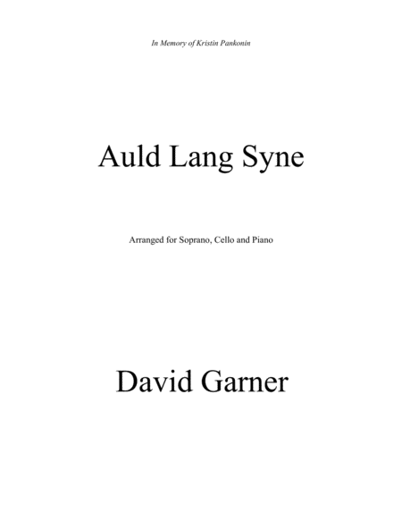 Auld Lang Syne Arr Sheet Music