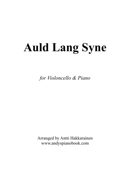 Auld Lang Syne Cello Piano Sheet Music