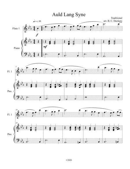 Auld Lang Syne Flute Solo With Optional Piano Accompaniment Sheet Music