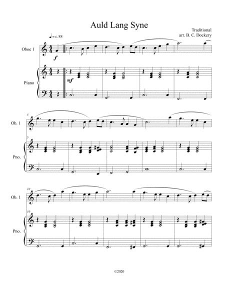 Auld Lang Syne Oboe Solo With Optional Piano Accompaniment Sheet Music