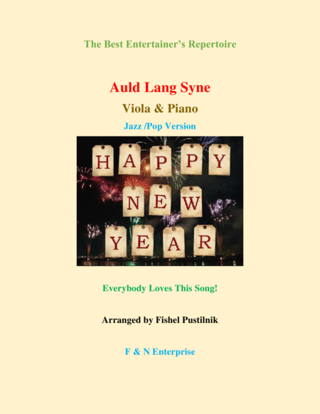 Auld Lang Syne Piano Background For Viola And Piano Sheet Music