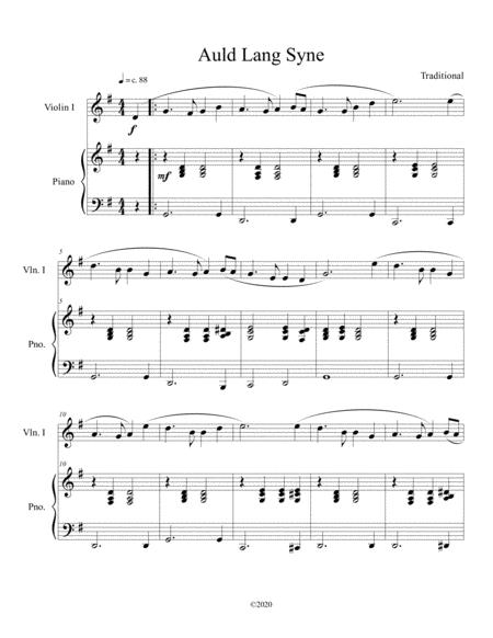 Auld Lang Syne Violin Solo With Optional Piano Accompaniment Sheet Music