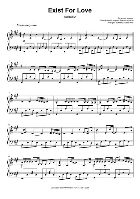 Aurora Exist For Love Piano Solo Sheet Music