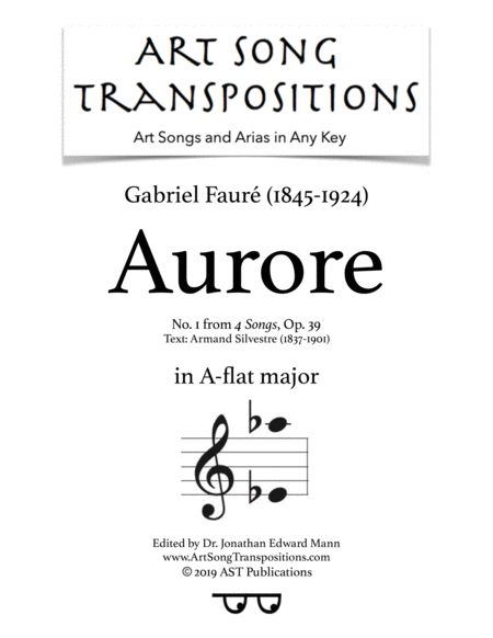 Aurore Op 39 No 1 A Flat Major Sheet Music