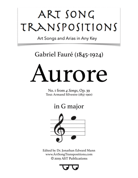 Aurore Op 39 No 1 G Major Sheet Music