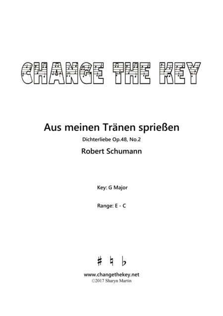 Aus Meinen Tranen Spriessen G Major Sheet Music