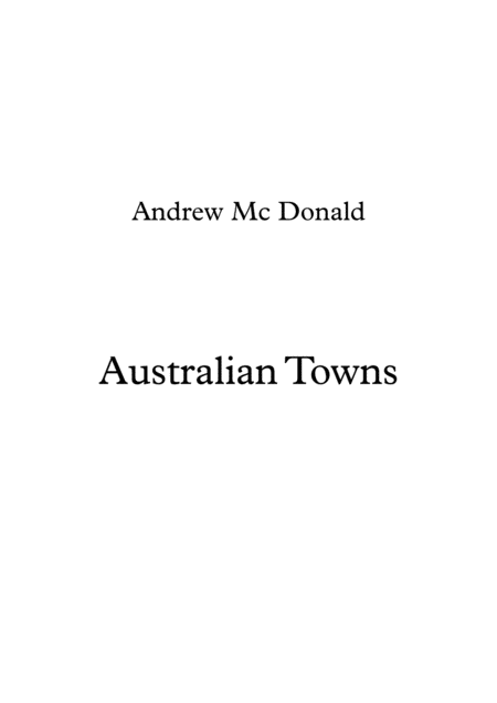 Australian Towns Sheet Music