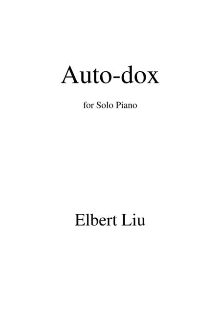 Free Sheet Music Auto Dox For Solo Piano