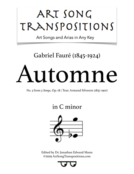 Free Sheet Music Automne Op 18 No 3 C Minor