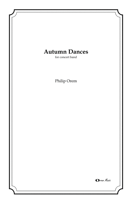 Autumn Dances Score And Parts Sheet Music