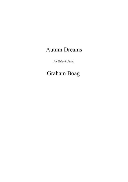 Autumn Dreams For Tuba Piano Sheet Music