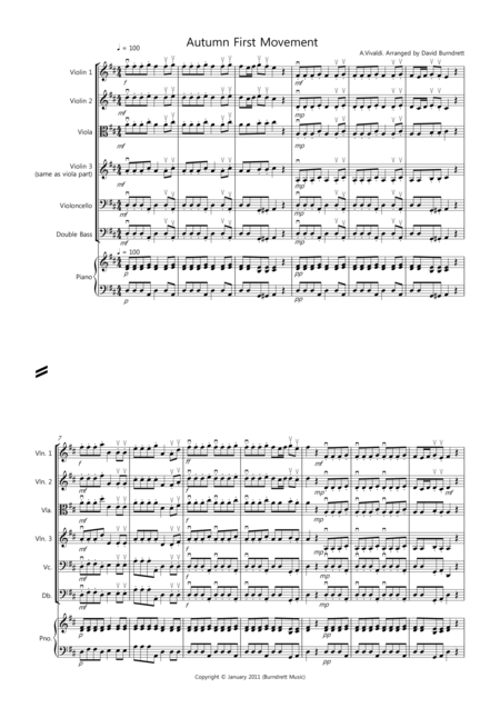 Free Sheet Music Autumn First Movement For String Orchestra