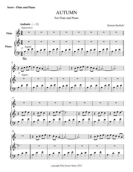 Autumn For Flute And Piano Sheet Music