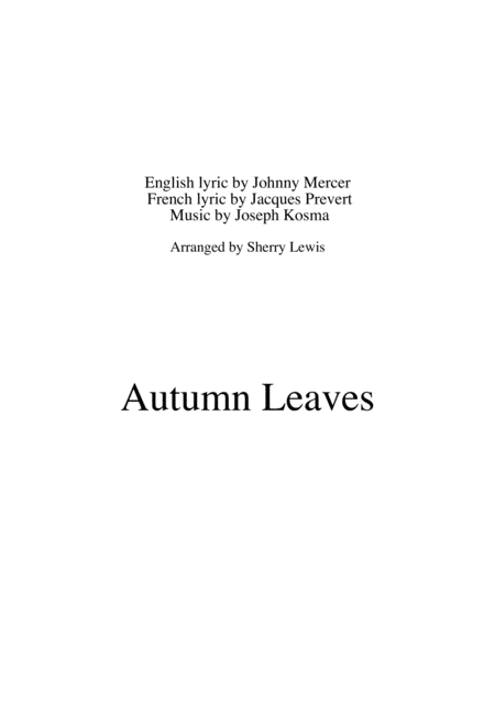 Free Sheet Music Autumn Leaves Violin Solo For Solo Violin