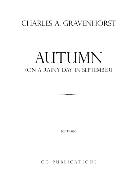 Autumn On A Rainy Day In September Sheet Music