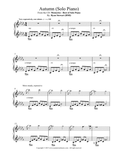 Autumn Solo Piano Sheet Music