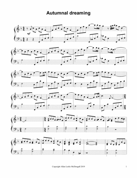 Autumnal Dreaming Sheet Music