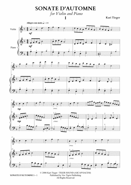 Autumnal Sonata Movement I Sheet Music