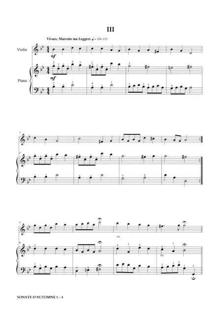 Autumnal Sonata Movement Iii Sheet Music