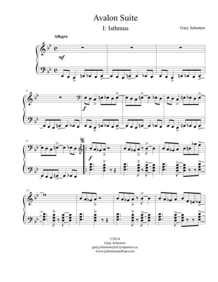 Avalon Suite Sheet Music