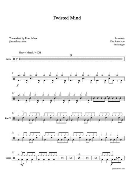 Avantasia Twisted Mind Sheet Music