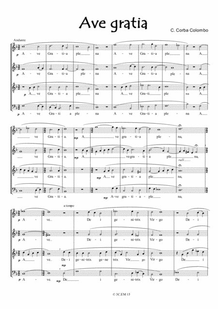 Ave Gratia Sheet Music