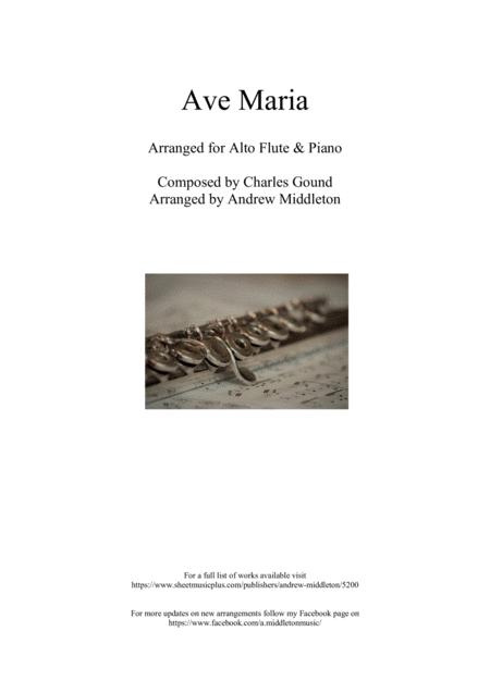 Ave Maria Arranged For Alto Flute Piano Sheet Music