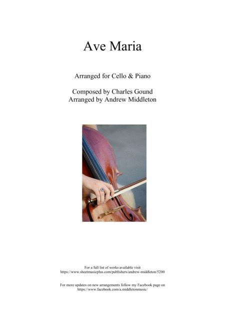 Ave Maria Arranged For Cello And Piano Sheet Music