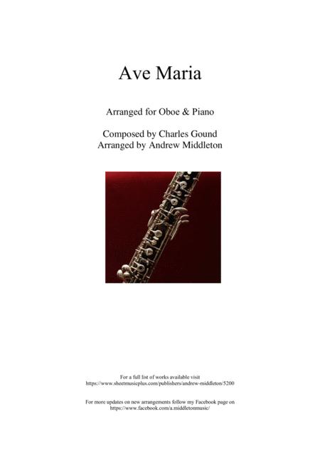 Ave Maria Arranged For Oboe Piano Sheet Music