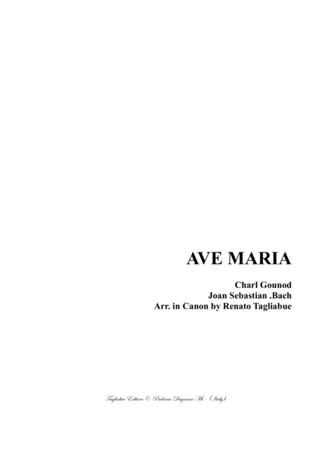 Free Sheet Music Ave Maria Bach Gounod Arr In Canon For Brass Quartet And Vibraphon With Parts