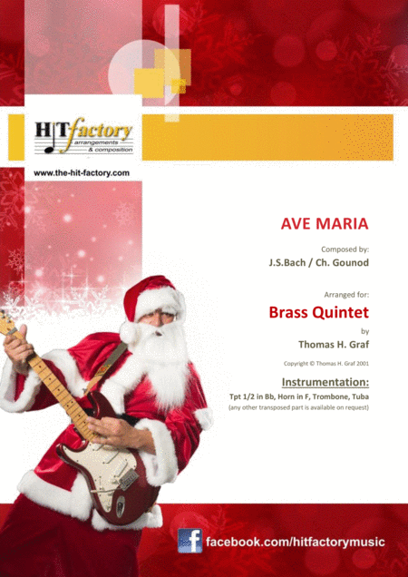 Free Sheet Music Ave Maria Bach Gounot Brass Quintet